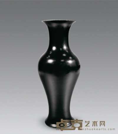 清 乌金釉观音瓶 33×10.5cm